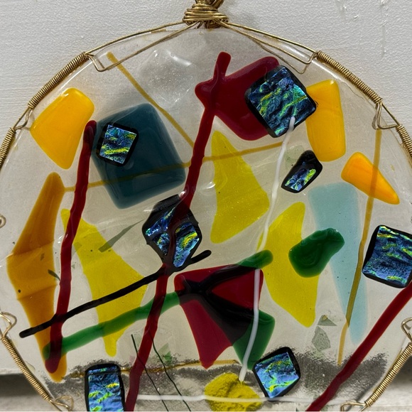 Fused glass art glass wall hanging window, sun catcher - Picture 5 of 9
